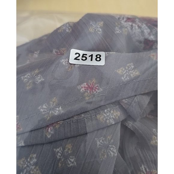 Maurices Gray Pink Floral V-Neck Lightweight Long Sleeve Boho Top Womans Size 3x - Picture 6 of 6